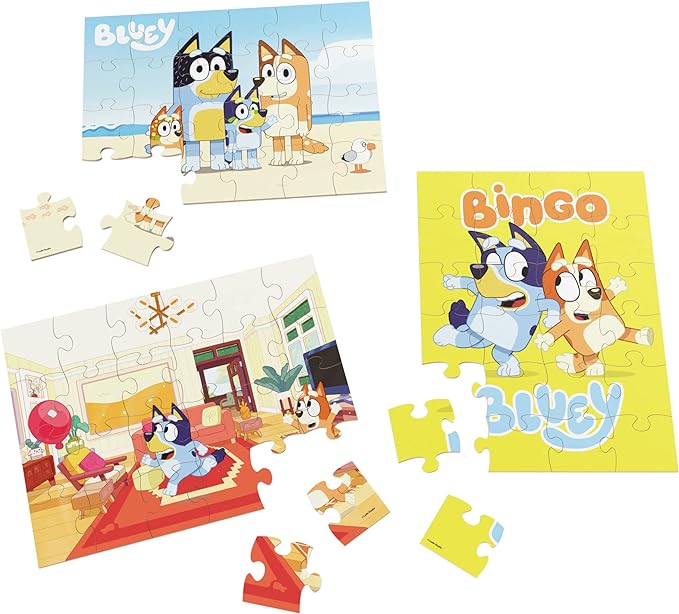 Bluey 3 Wood Puzzles Jigsaw | Toys Toys Toys UK